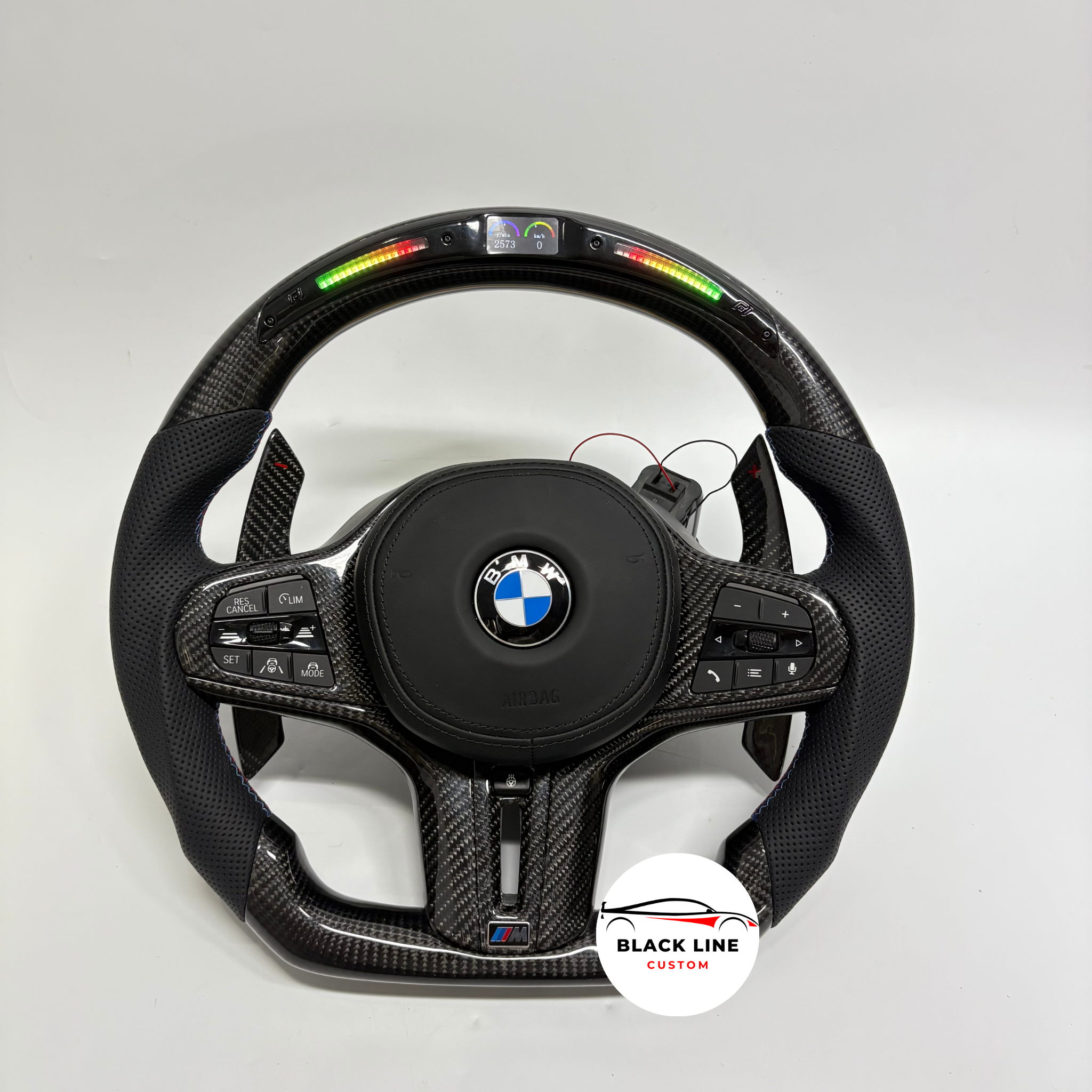 Volante BMW M – Carbono Negro & Alcántara con Display LED Racing