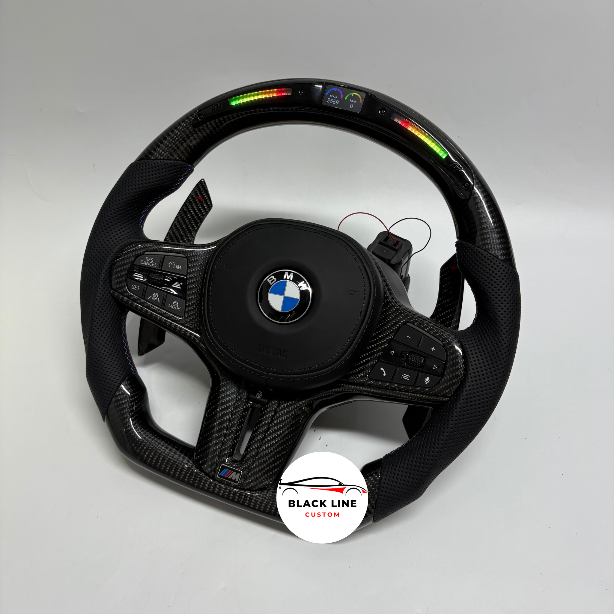 Volante BMW M – Carbono Negro & Alcántara con Display LED Racing