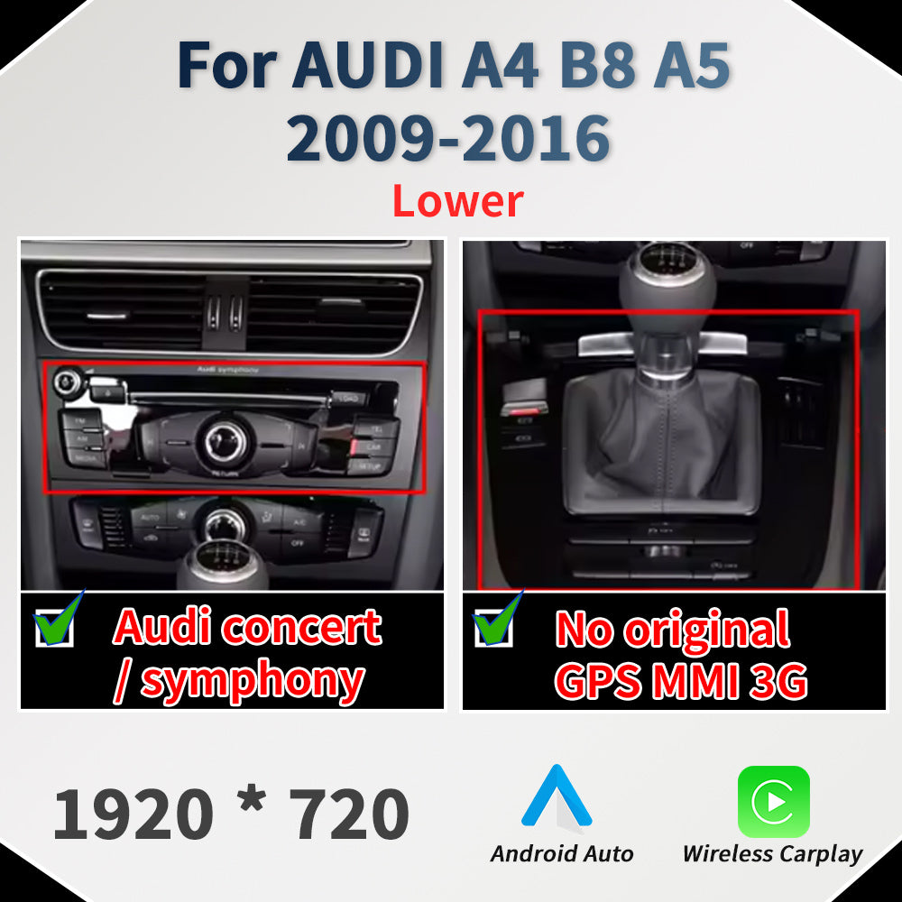 Pantalla Linux para Audi A4 B8 A5 S5 equipo básico 2009–2016 – 10,25″