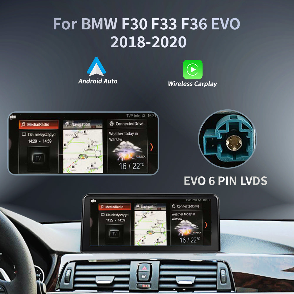 شاشة بنظام لينكس لسيارات BMW F30 F33 F34 F36 2018–2020 EVO – 8.8 بوصة / 10.25 بوصة