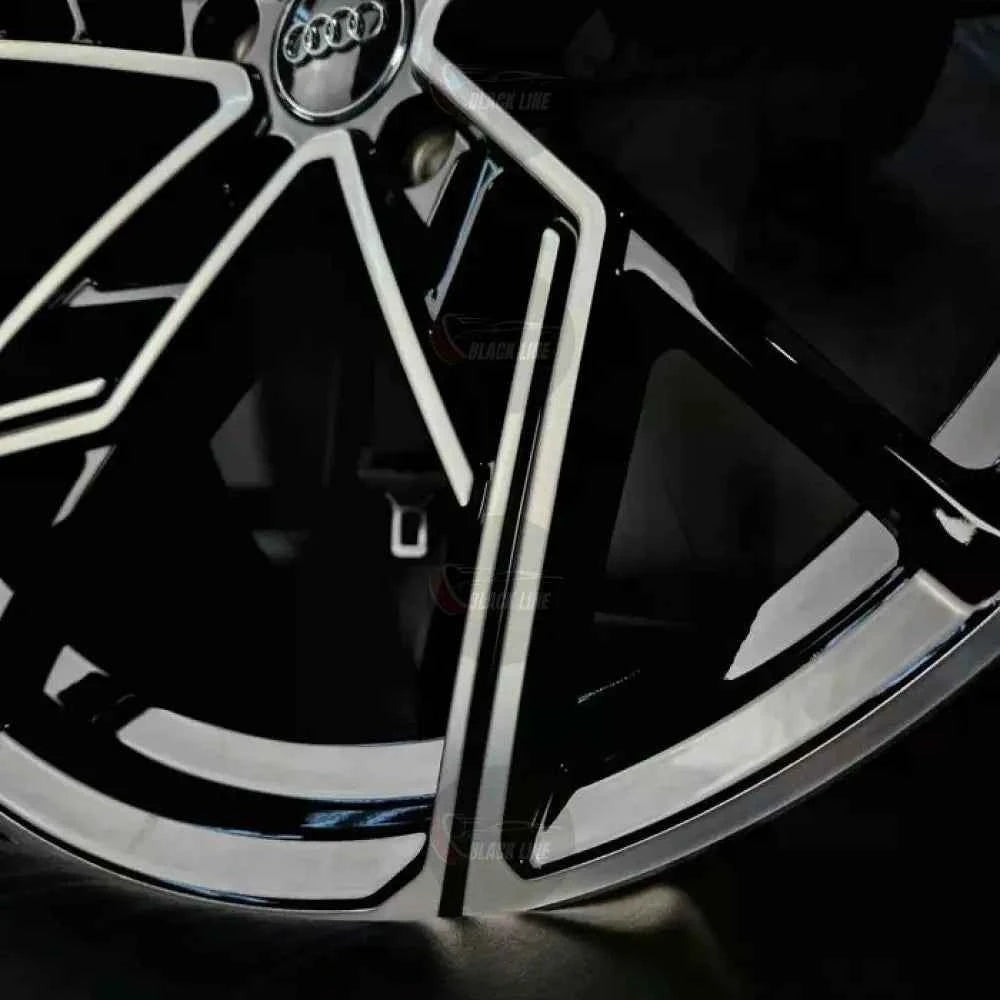 Llantas Deportivas Estilo Audi Multirradio Geométrico – Negro y Plata