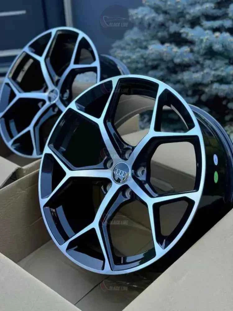 Llantas Deportivas Estilo BMW de Cinco Radios Dobles – Negro y Plata