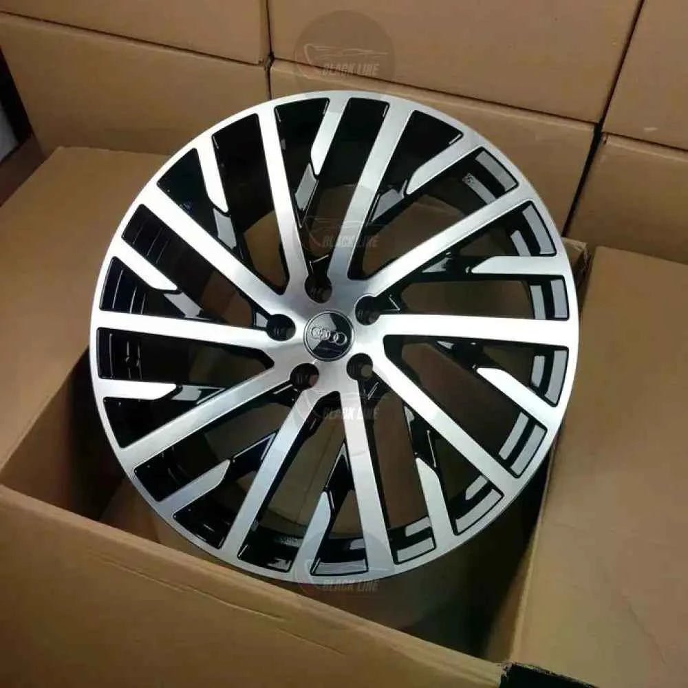 Llantas Deportivas Estilo Mercedes Multirradio Angular – Negro y Plata