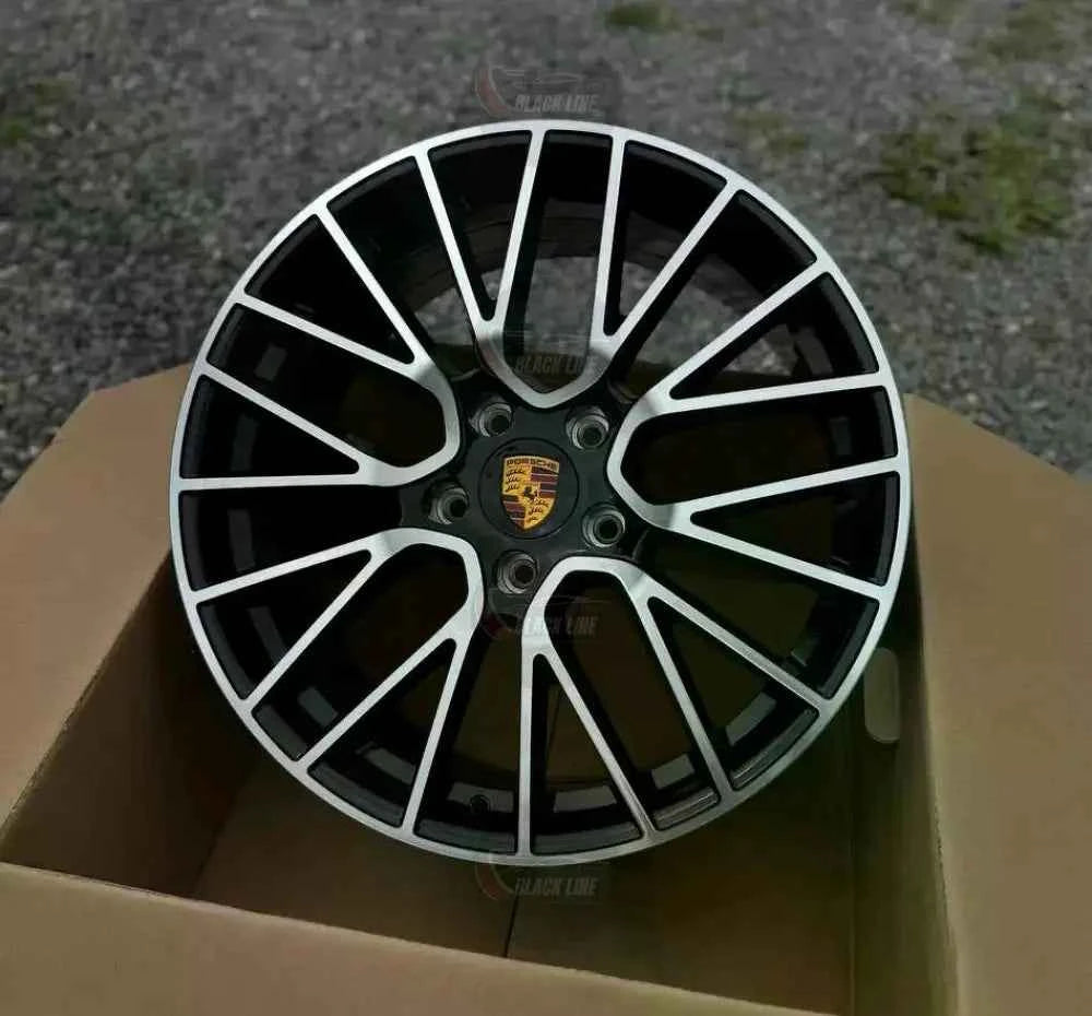 Llantas Deportivas Estilo Porsche de Diez Radios Finos – Negro y Plata