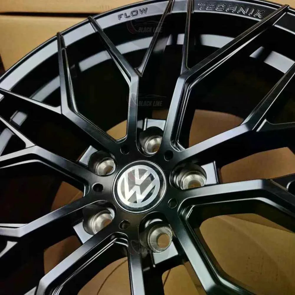 Llantas Deportivas Estilo Volkswagen con Radios En Y – Negro y Plata