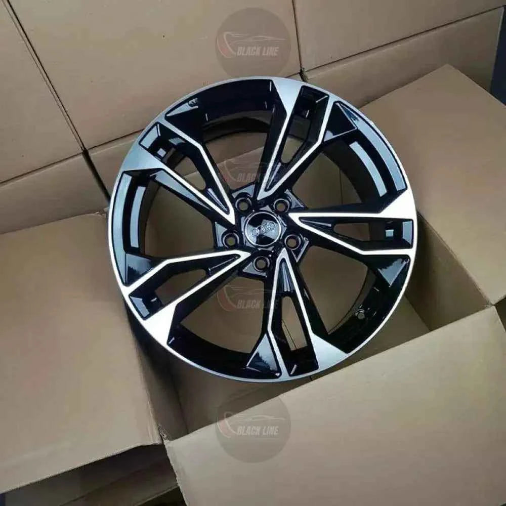 Llantas Deportivas Estilo Volkswagen de Cinco Radios Turbina – Negro y Plata