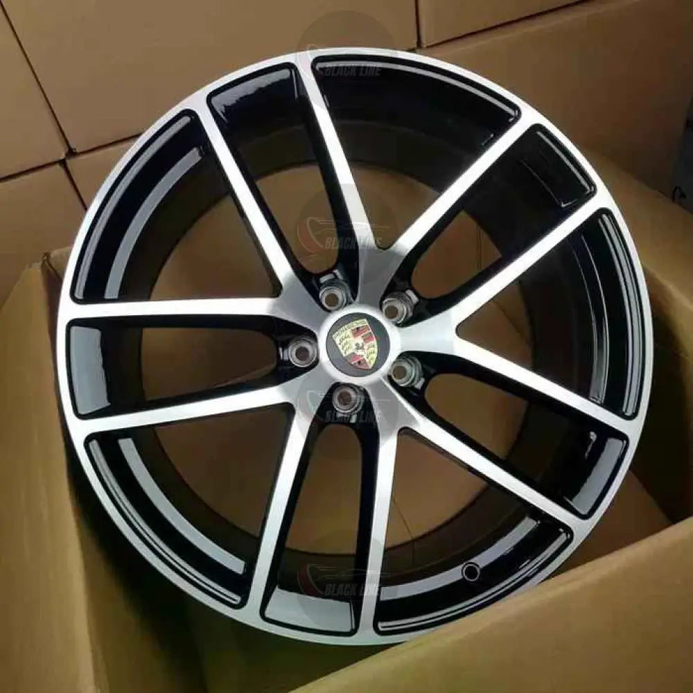 Llantas Flow Forming Estilo Porsche de Doble Radio – Negro Brillo y Plata