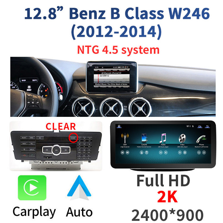 Linux-Display für Mercedes-Benz B-Klasse W246 NTG 4.5 2013–2014 – 10,25 Zoll / 12,8 Zoll