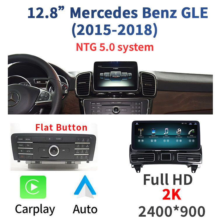Pantalla Linux para Mercedes-Benz GLE NTG 5.0 (2015–2018) – 8 pulgadas / 12,3 pulgadas / 12,8 pulgadas