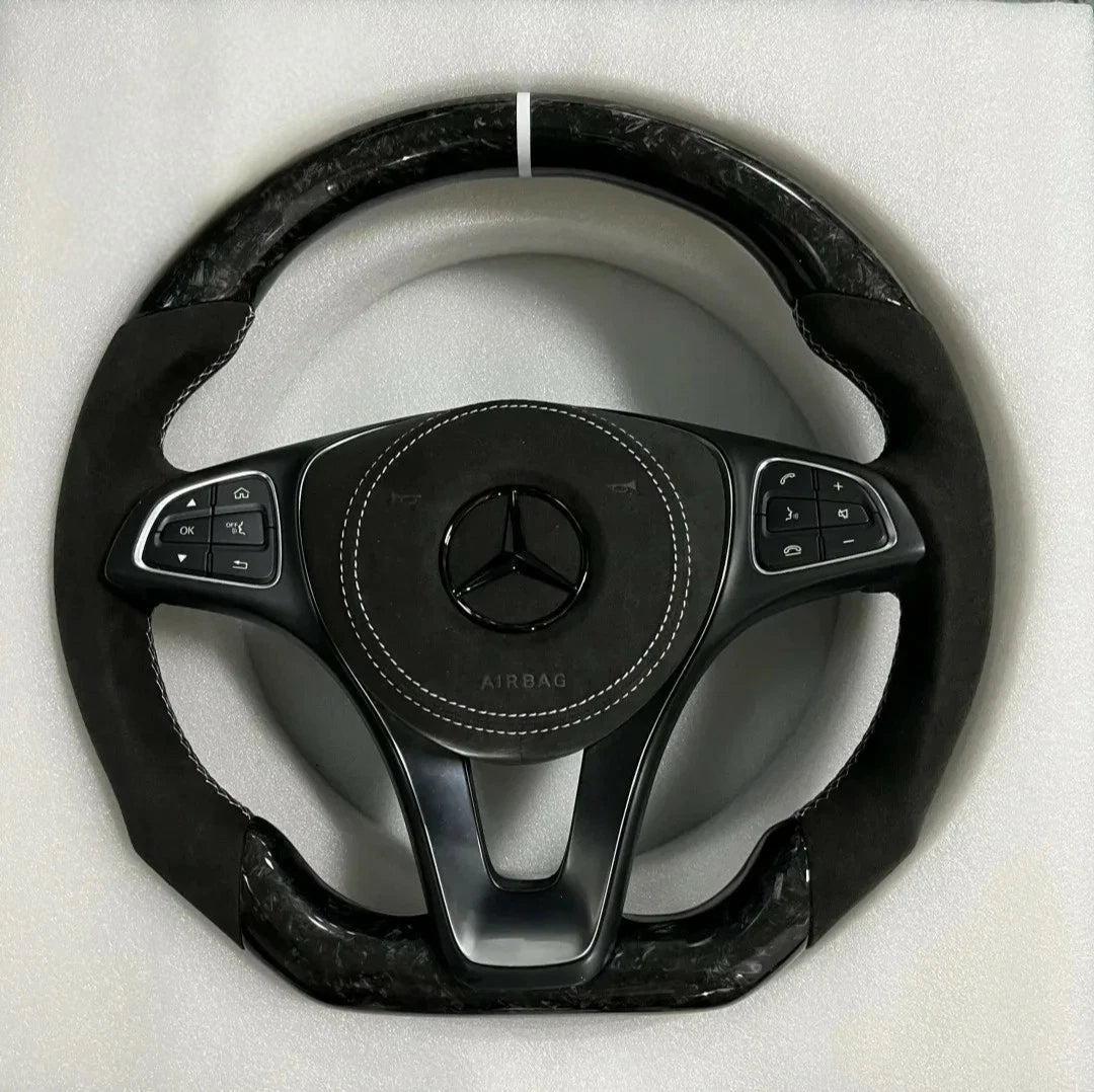 Volante Mercedes-Benz – Carbono Forjado y Alcántara Negra