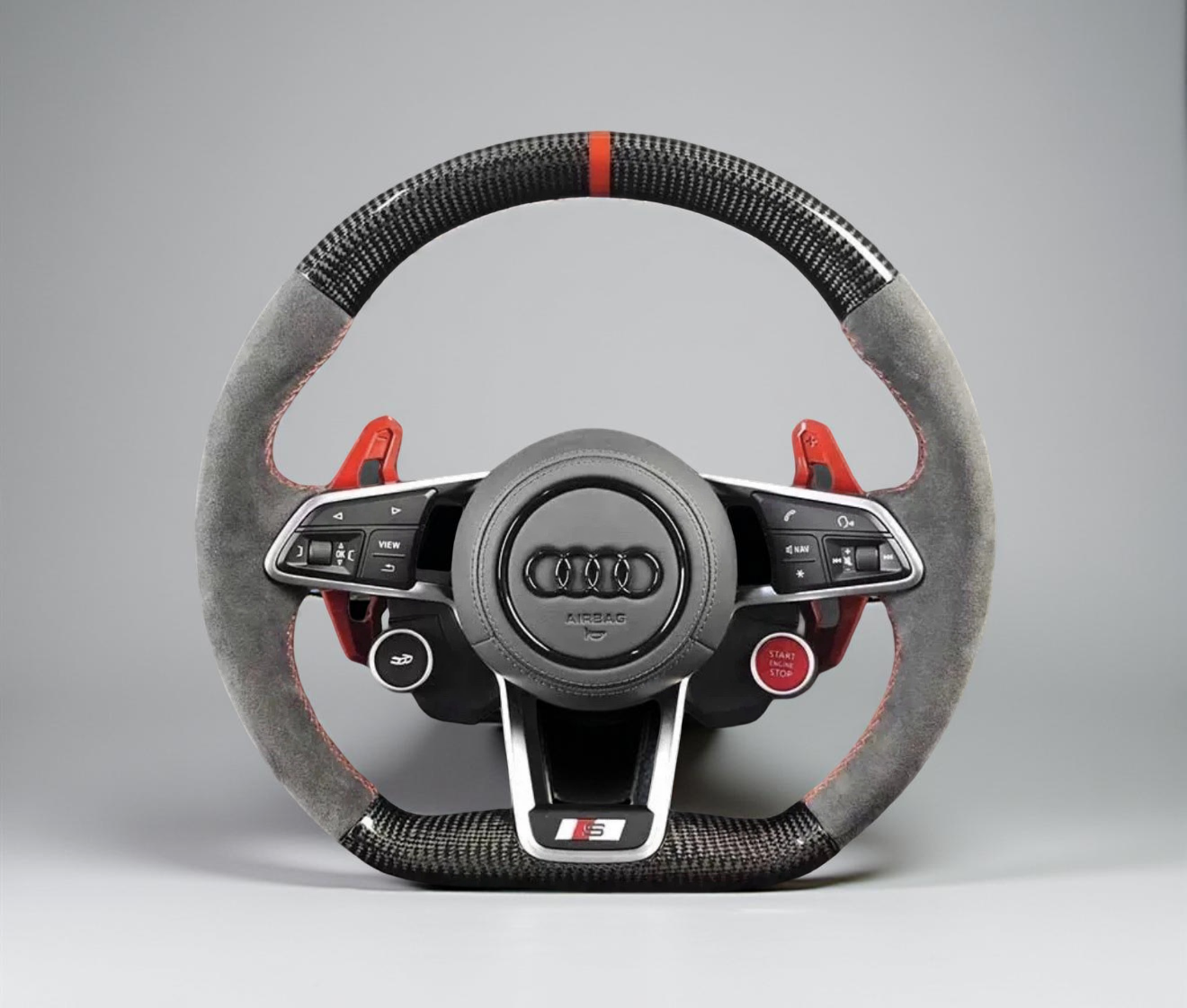 Volante Audi S line – Fibra de Carbono y Alcántara Gris