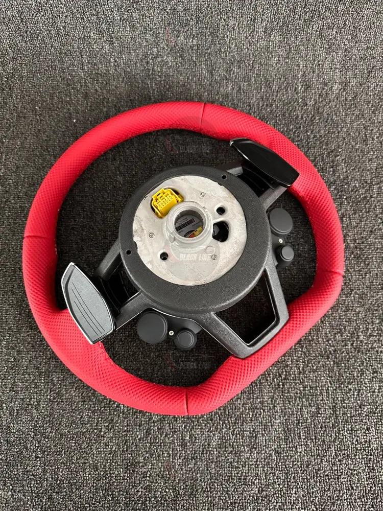 Volante Audi RS Deportivo en Cuero Rojo Perforado | Levas Drive Select Start Engine Stop Botones Deportivos