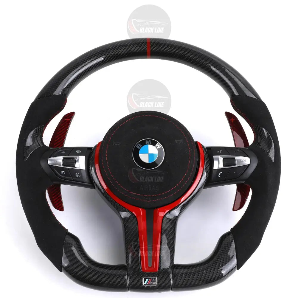 Volante BMW M Carbono y Alcantara | Detalles Rojos y Levas