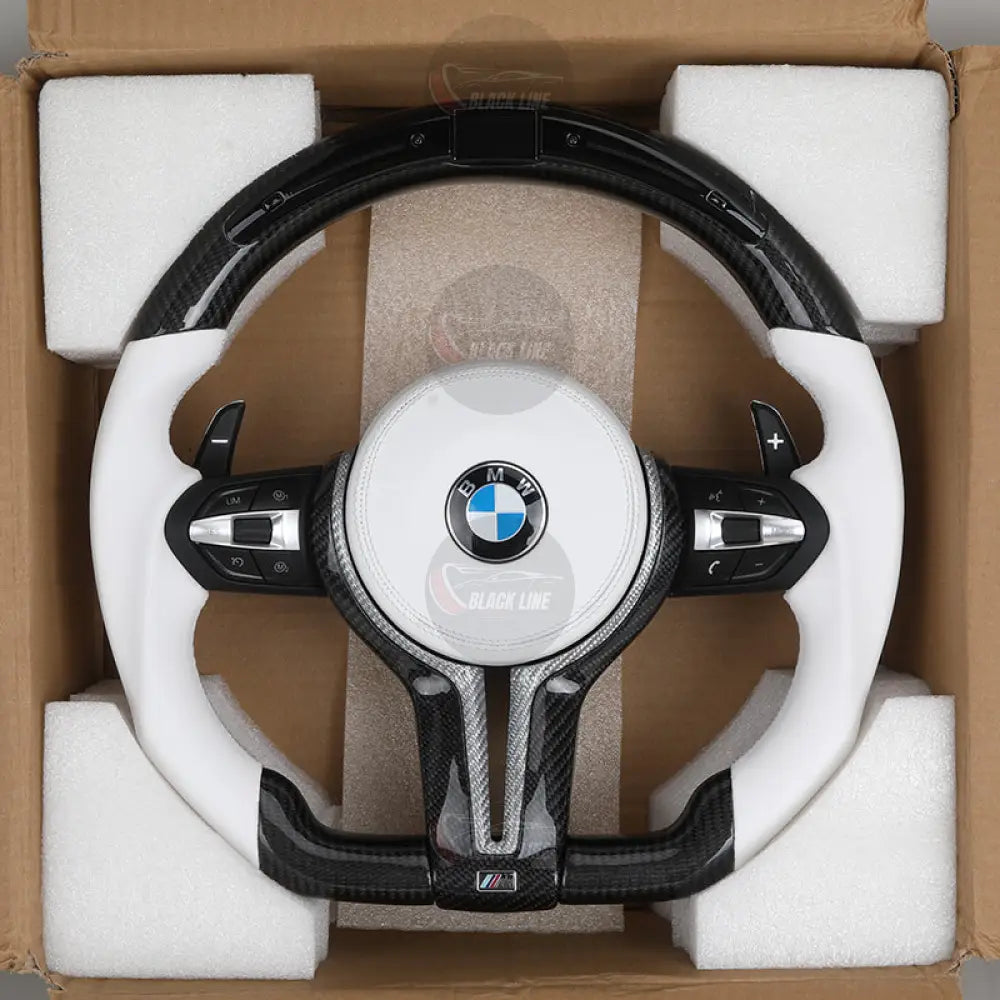 Volante BMW M Performance Carbono y Cuero Blanco | Diseño Deportivo