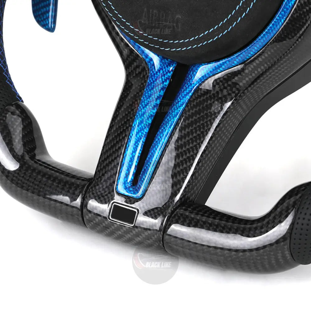 Volante BMW M Performance | Carbono Brillo Carbono Azul y Levas
