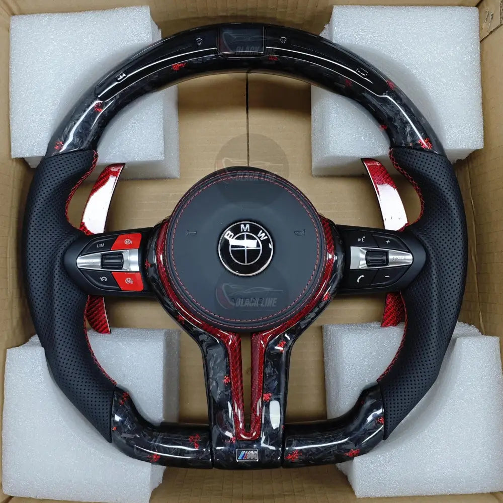Volante BMW M Sport en Cuero Negro con Levas Multifunción y Acabado Plateado