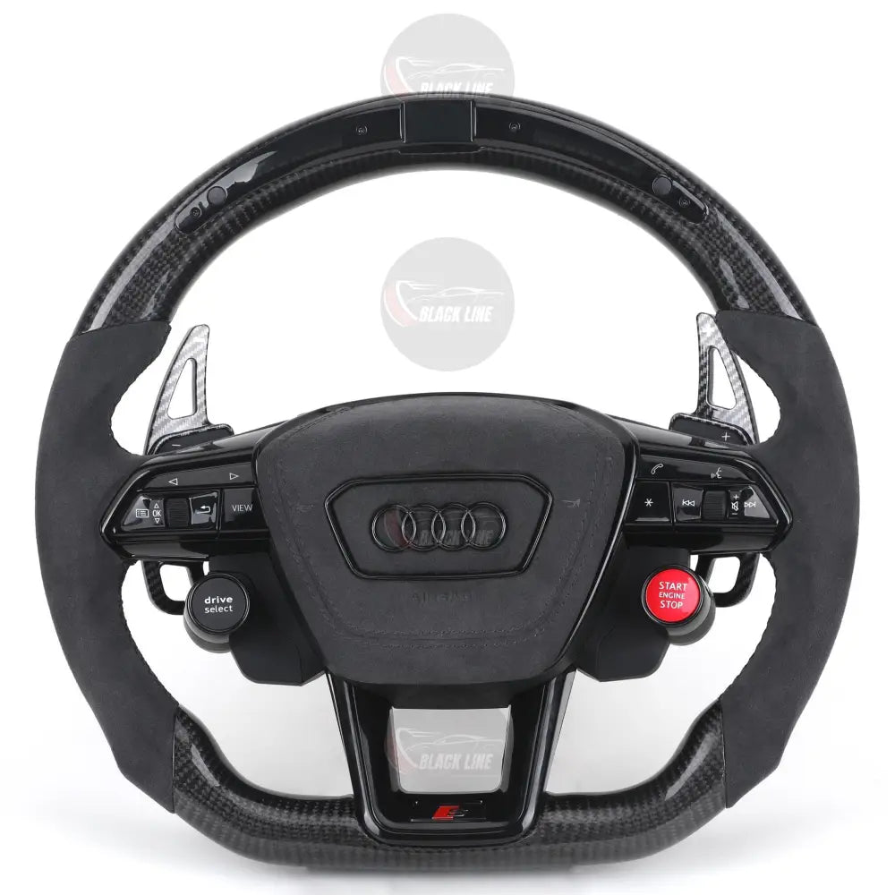 Volante Deportivo Audi de Carbono y Alcántara con LED Levas Drive Select Start Engine Stop y Airbag Incluido