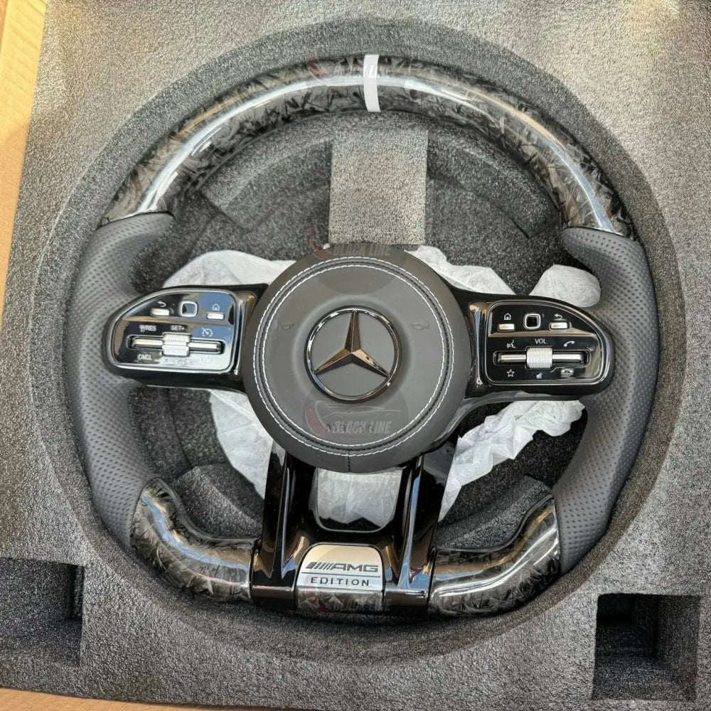 Volante Mercedes-AMG Edition en Carbono Negro Cuero Perforado Levas y Multifunción