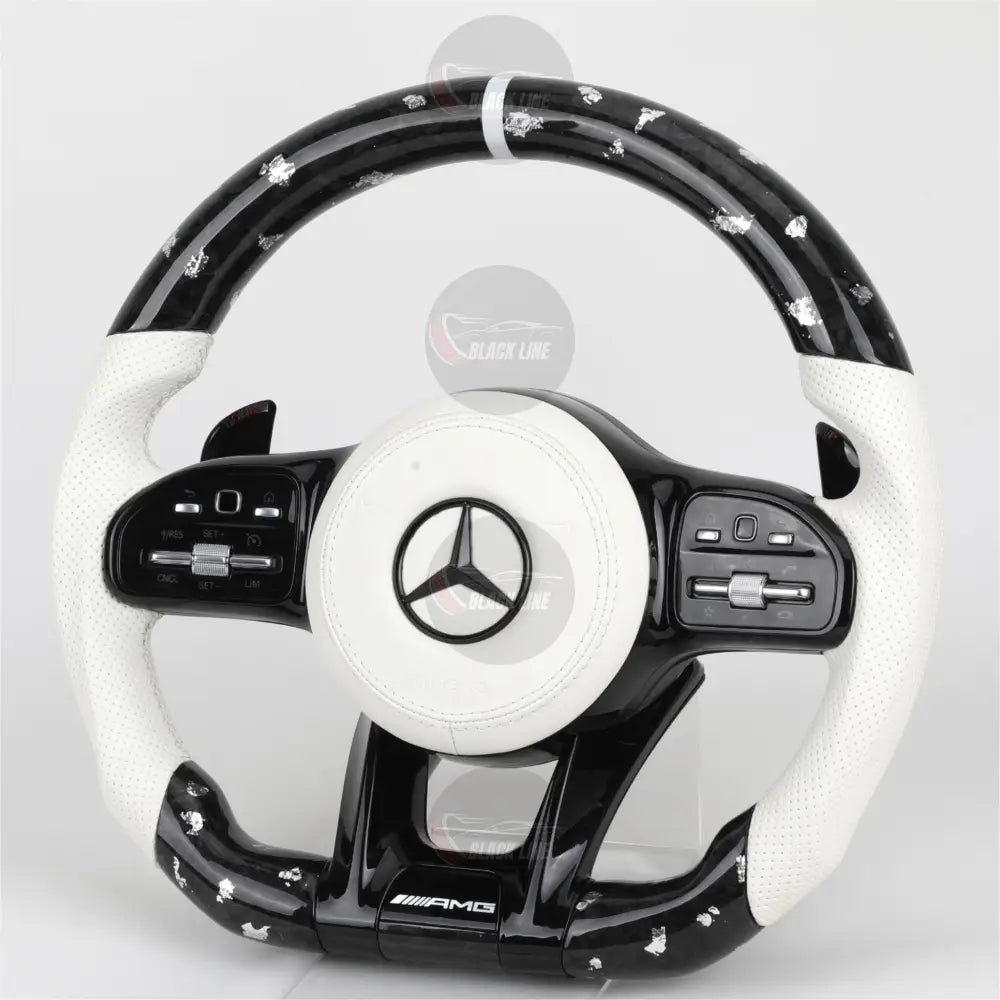 Volante Mercedes-AMG Performance Style | Blanco Carbono Brillo y Levas