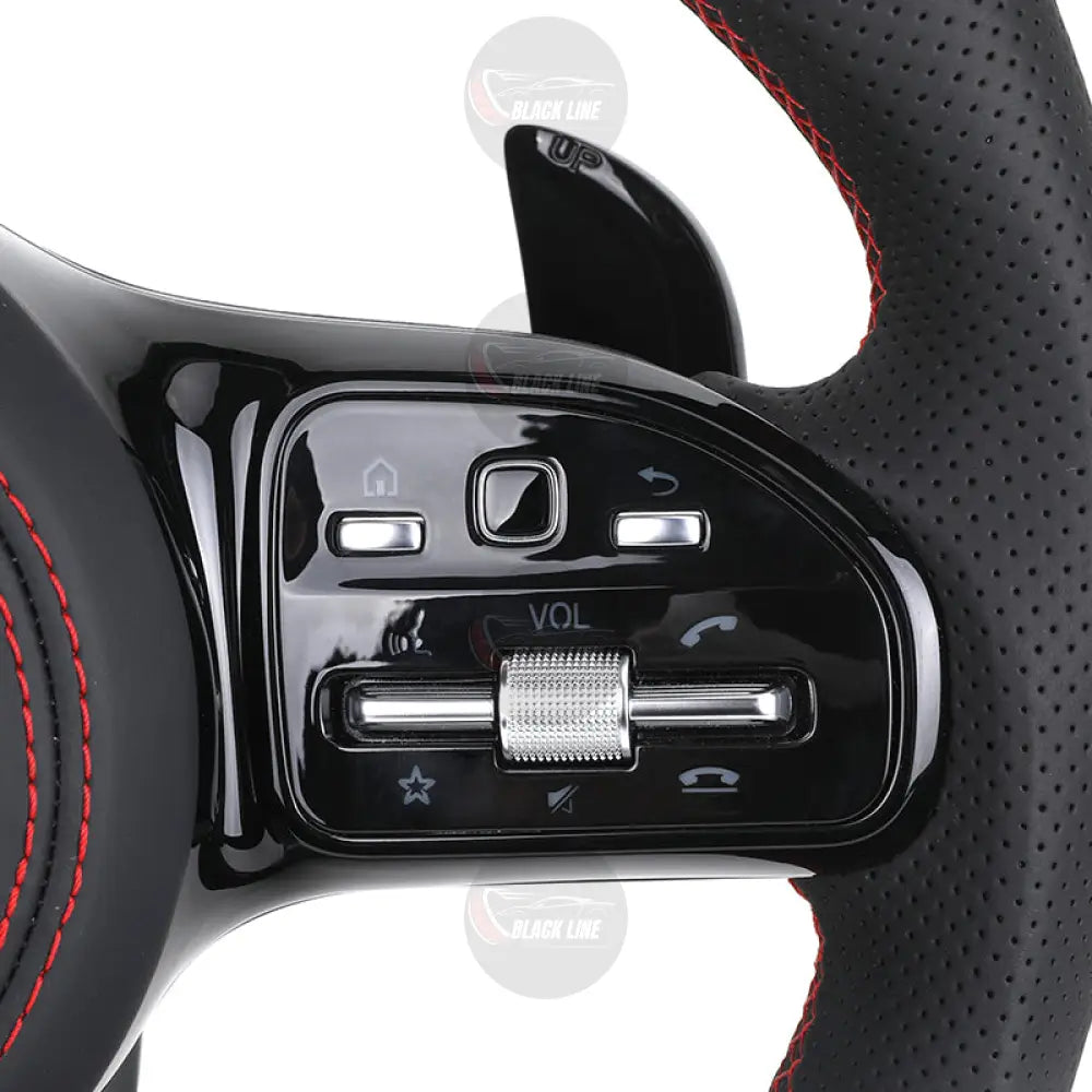 Volante Mercedes-AMG Performance | Carbono Brillo Cuero Negro y Detalles Rojos