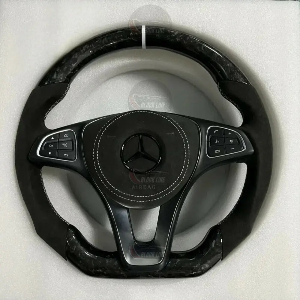 Volante Mercedes-Benz Deportivo Personalizado en Carbono Forjado y Alcantara con Airbag Incluido