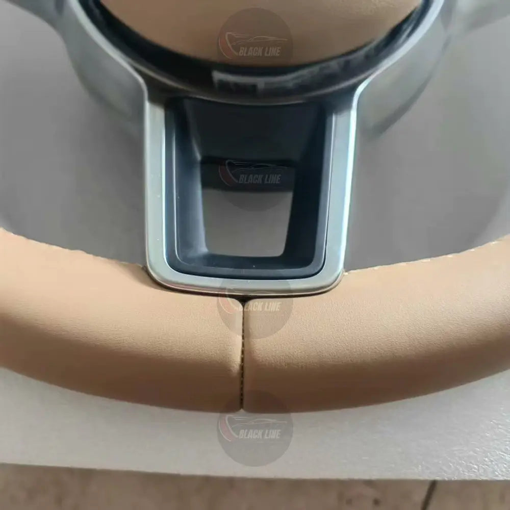 Volante Porsche en Cuero Beige Camel | Levas de Cambio Mandos Multifunción Radios Metalizados y Airbag