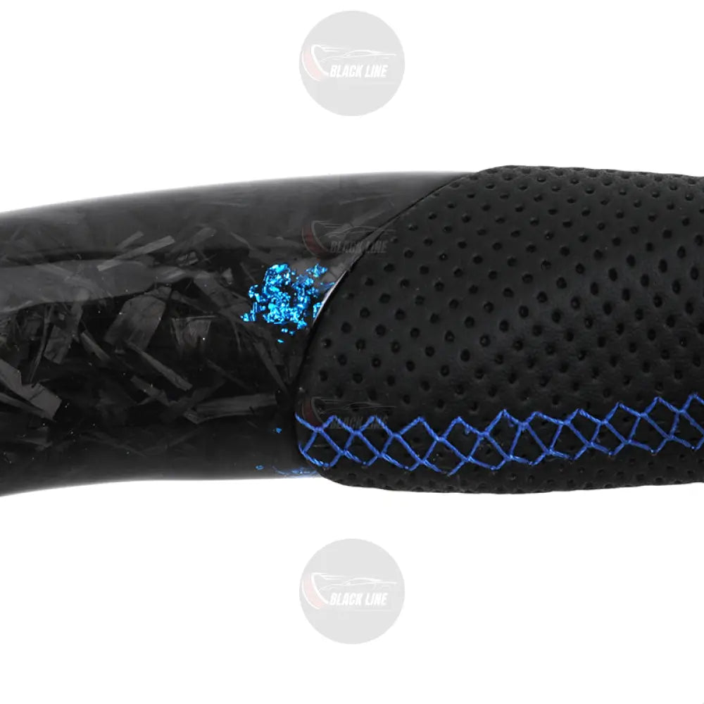 Volante Volkswagen R Performance en Fibra de Carbono Negro con Costuras Azules Levas DSG y Multifunción